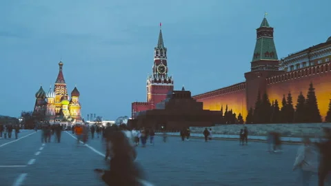 Hyper lapse of Red Square, Moscow, Russia Stock Footage 160194062