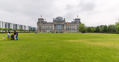 Hyper lapse of the Reichstag in Germany. Seat of the German parlament in 4k Stock Footage 221904366