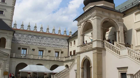 Hyper lapse Renaissance Krasiczyn Castle Stock Footage 54643501