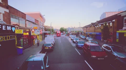 Hyper Lapse of a ride through the streets of London from a double-decker bus Stock-Footage 29711641