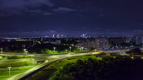 Hyper lapse of the S8 highway in the night. Stock Footage 119228183
