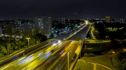 Hyper lapse of the S8 highway in the night. Stock Footage 119229672