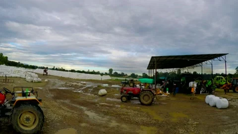 Hyper-lapse shot in silage farm in factory india Stock Footage 209812861