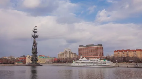 Hyper lapse spring day in Moscow Video stock 61952954