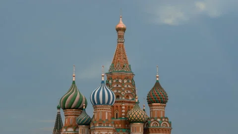 Hyper lapse St. Basil's Cathedral, Red Square of Moscow, Russia Stock Footage 219671915
