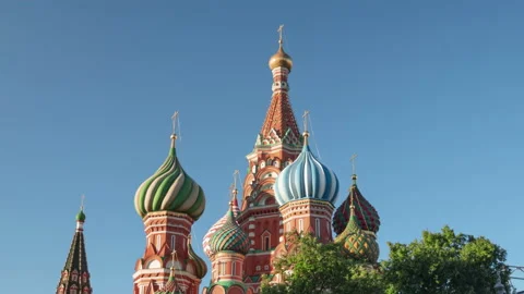 Hyper lapse St. Basil's Cathedral, Red Square of Moscow, Russia Stock-Footage 219671953