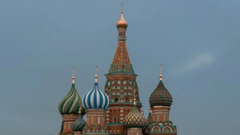 Hyper lapse St. Basil's Cathedral, Red Square of Moscow, Russia Video stock 220187411