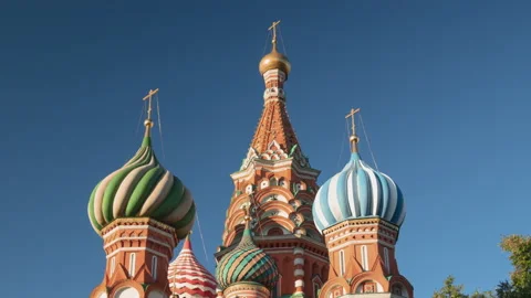 Hyper lapse St. Basil's Cathedral, Red Square of Moscow, Russia Video stock 221468884
