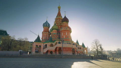 Hyper lapse St. Basil's Cathedral, Red Square of Moscow, Russia Stock Footage 225303565