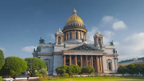 Hyper lapse, St. Isaac's Cathedral. Russia, Saint Petersburg Stock Footage 164949256