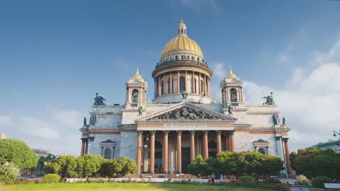 Hyper lapse, St. Isaac's Cathedral. Russia, Saint Petersburg Stock Footage 165587224