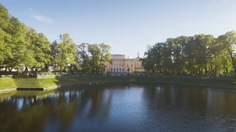 Hyper lapse, St. Michael's Castle, Petersburg, Russia Stock Footage 166940840