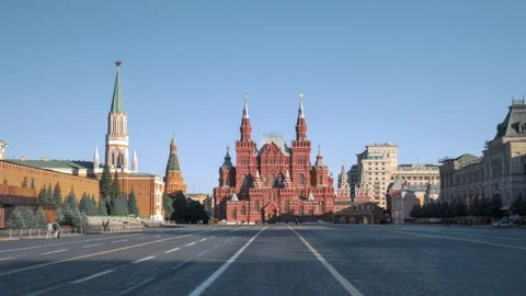 Hyper lapse, State Historical Museum and Red Square, Moscow, Russia Stock Footage 220190008