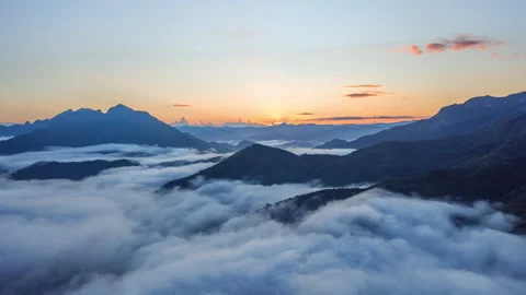 Hyper lapse sunrise in nomngkhiew Stock Footage 204921242