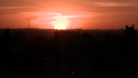 Hyper lapse of the sunset Stock Footage 139283964