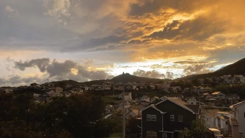 Hyper lapse of the sunset in hadano, japan. Video stock 139427782