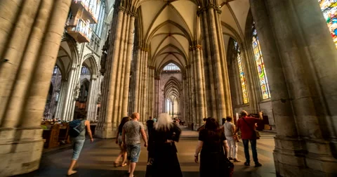 Hyper Lapse Tour through the Cologne Cathedral Stock Footage 66779125