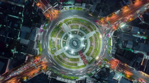 Hyper Lapse ,Of Traffic On City Streets At Night.aerial View And Top View Vídeos de archivo 154266110