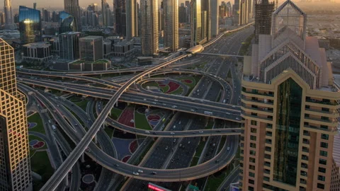 Hyper Lapse ,Of Traffic On City Streets At Night.aerial View And Top View Stock Footage 154475619