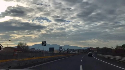 Hyper lapse video, driving on the highway, with cloudy weather, in Tusc.. Stock Footage 70997252