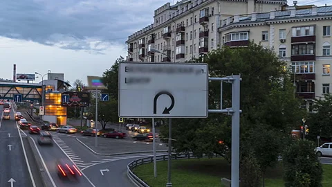 Hyper lapse video of traffic jam on the urban thoroughfare   and road junctio Stock Footage 118948235