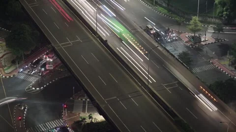 Hyper lapse view of the flyover traffic intersection Stock Footage 261249349