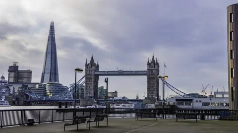 Hyper lapse view of Tower bridge and the Shard Stock Footage 59048890