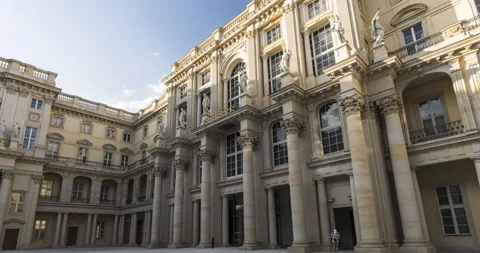 Hyper lapse walk at the new Berlin city castle in Berlin, Germany 4k Stock Footage 159480867