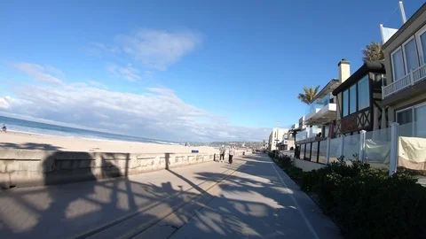 Hyper-lapse walking along the boardwalk San Diego CA Stock-Footage 103286908