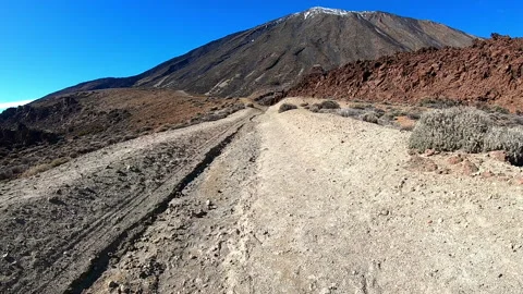 Hyper lapse walking on Teide volcano trail, Teide national park, Tenerife, Spain Video stock 197624017