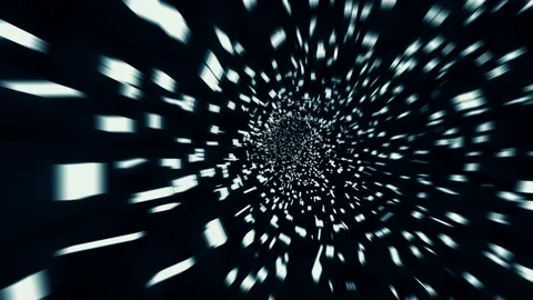 Hyper Light Tunnel or Hyperspace Warmhole. 4K Loop Animation Stock Footage 168211315