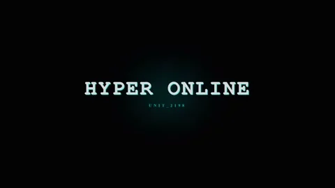 Hyper Online Digital Glitch Text Title Screen with Futuristic Blue Glow Stock Footage 331568173