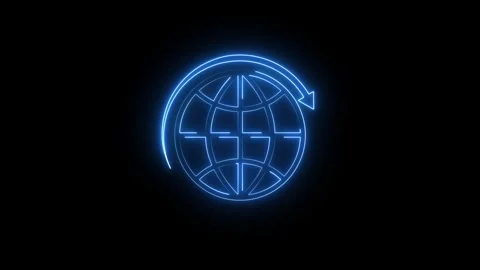 Hyper realistic animated Neon Earth in trendy stylish colours. Stock Footage 310221411
