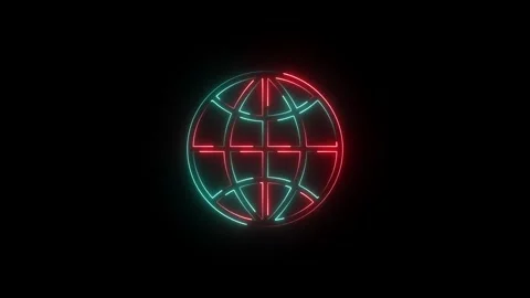 Hyper realistic animated Neon Earth in trendy stylish colours. Stock Footage 310221416