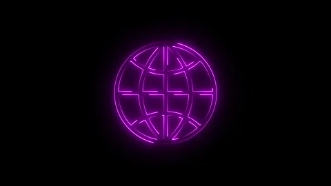 Hyper realistic animated Neon Earth in trendy stylish colours. Stock Footage 310221417