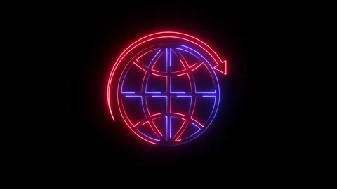 Hyper realistic animated Neon Earth in trendy stylish colours. Stock Footage 310221426