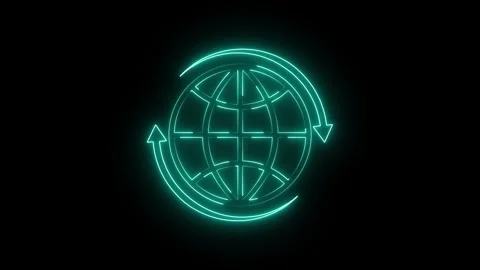 Hyper realistic animated Neon Earth in trendy stylish colours. Stock Footage 310221442