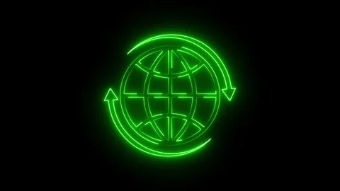 Hyper realistic animated Neon Earth in trendy stylish colours. Stock Footage 310221457