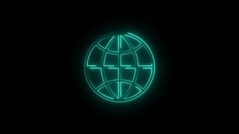 Hyper realistic animated Neon Earth in trendy stylish colours. Stock Footage 310221478