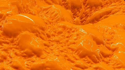 Hyper realistic melting glossy and shiny yellow formless plastic paint liquid Stock Illustration