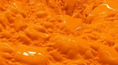 Hyper realistic melting glossy and shiny yellow formless plastic paint liquid Stock Illustration