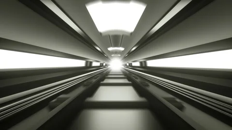 Hyper Speed Futuristic Train Tunnel Vidéo 136919078