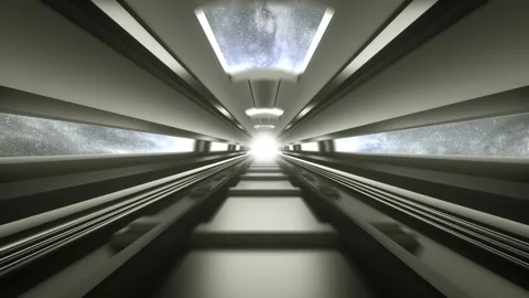 Hyper Speed Futuristic Train Tunnel Video stock 136919081