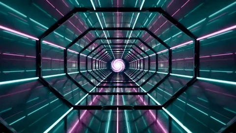 Hyper-Speed Quantum Data Conduit and Interdimensional Portal, Sci-Fi Techno.. Stock Footage 346647492