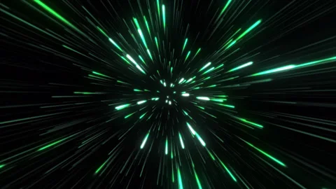 Hyper speed warp background with green lights on seamless loop movement. Stock Footage 313433802