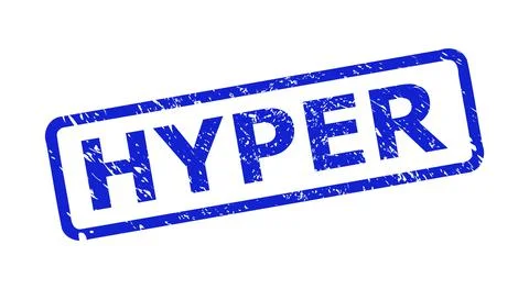 HYPER Stamp Seal with Rubber Style and Rounded Rectangle Frame 스톡 일러스트