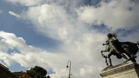 Hyper time lapse moving parlament statue  Vienna capital  Austria travel Stock Footage 81989375