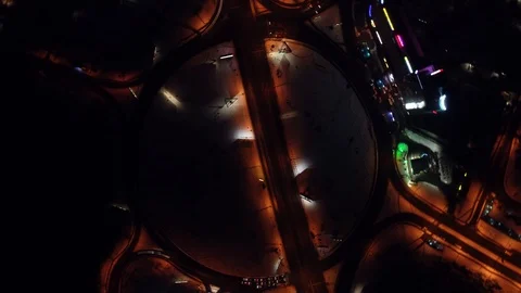 Hyper time lapse of the night city streets and cars driving, 4k Stock Footage 102090689