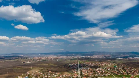Hyper time lapse of small city during early spring. CPL filter was used. Stock Footage 127862139