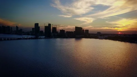 Hyper Timelapse Of A Sunset In Miami, Florida Stock-Footage 79446947